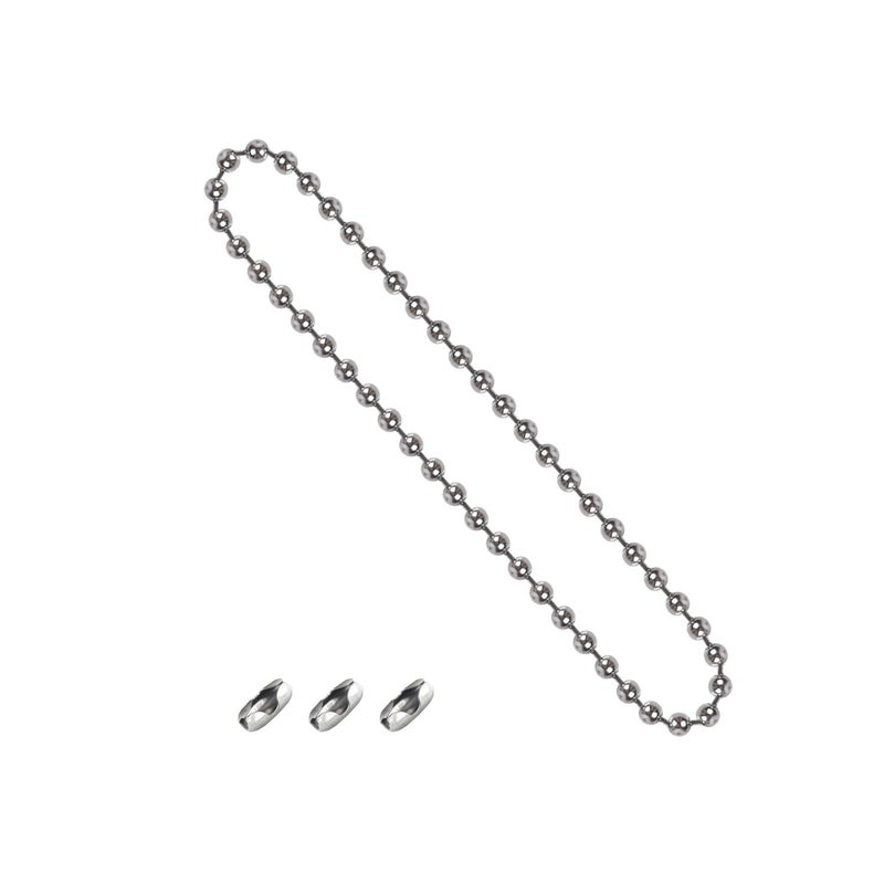 AUDEEKON #10 Stainless Steel Bead Chain for Roller Shades & Vertical Blinds - 1.5 Meter Length (59 inch) - Includes 3 Metal Connectors - Image 1